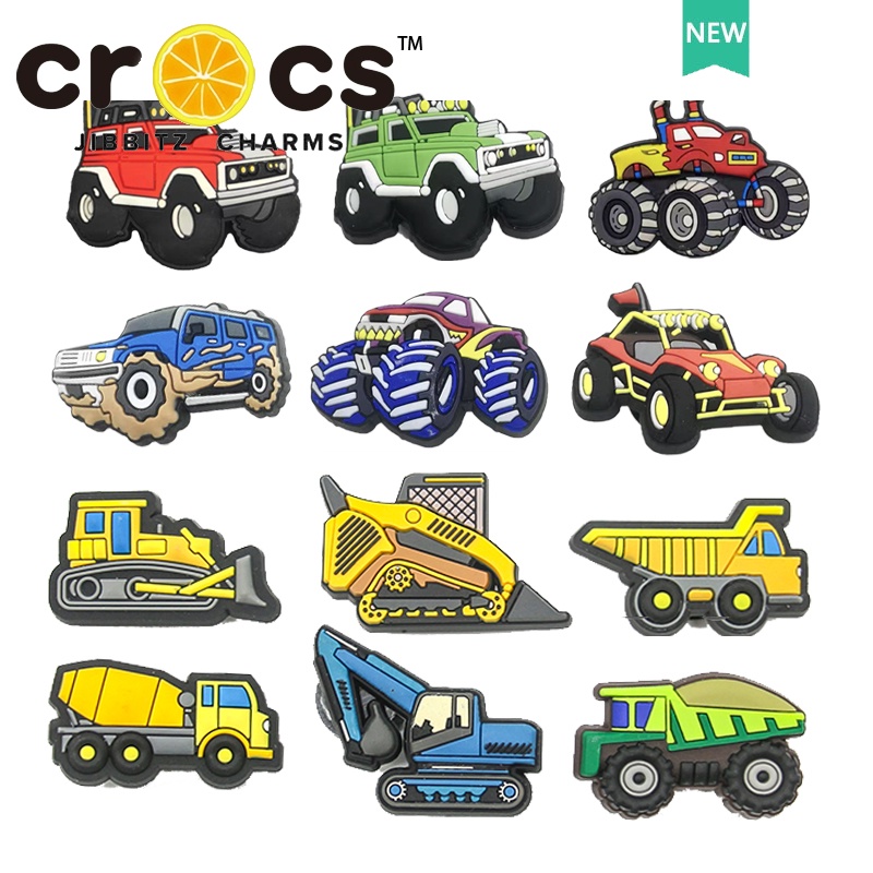Jibbitz crocs charms การ์ตูนรถซีรีส์รองเท้าหัวเข็มขัด