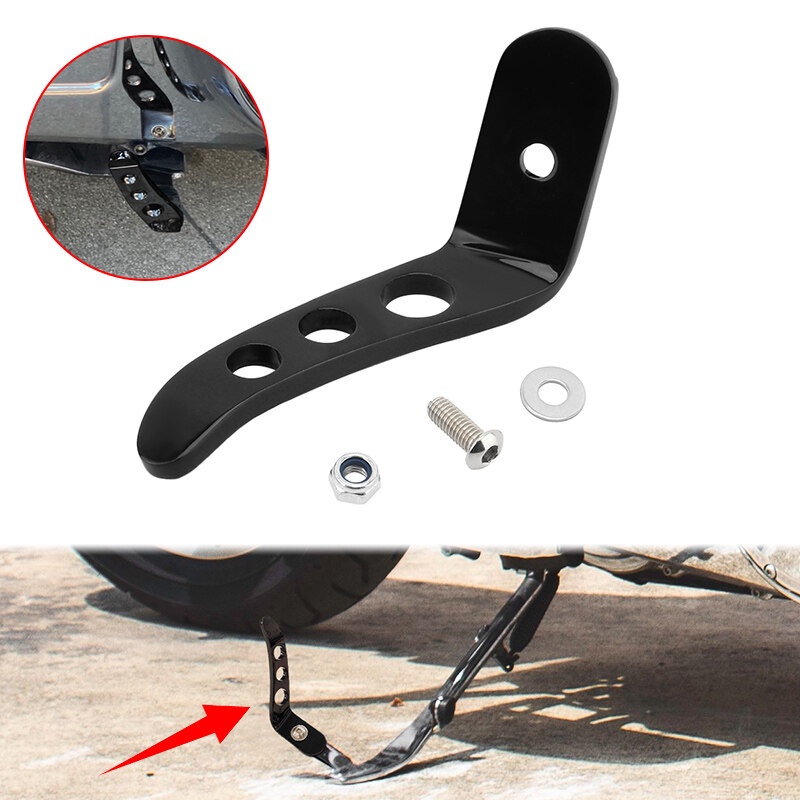 รถจักรยานยนต์เท้าเหยียบสีดําขาตั้ง Kickstand Extension สําหรับ Harley Touring Road King Street Glide FLHX FLHR CVO Ultra 1991- 2022