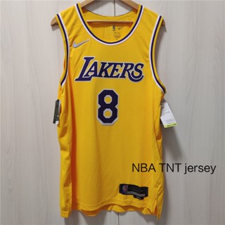 เสื้อกีฬาแขนสั้น ลายทีม NBA TNT Jersey 75th Genuine L.A.Lakers Kobe Bryant Number สไตล์คลาสสิก # เสื้อกีฬาแขนกุด สีเหลือง 8 ชิ้น 993299