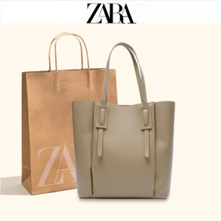 Zara กระเป๋าสะพายไหล่ กระเป๋าช้อปปิ้ง ทรงโท้ท จุของได้เยอะ แบบพกพา แฟชั่นสําหรับสตรี