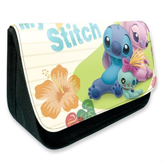 กระเป๋าดินสอ ขนาดใหญ่ จุของได้เยอะ แต่งซิป ลายการ์ตูน Lilo และ Stitch สําหรับใส่เครื่องเขียนนักเรียน