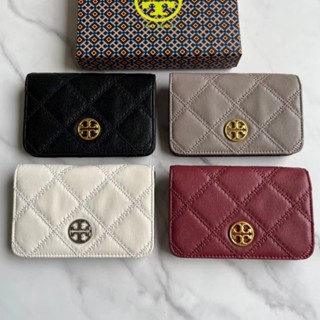  Tory Burch Willa Series กระเป๋าสตางค์หนัง แบบพับสองทบ สี่สี