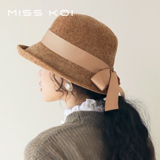 Misskoi [พร้อมส่ง] หมวกบักเก็ตลําลอง ขนาดเล็ก สไตล์ญี่ปุ่นย้อนยุค ฤดูใบไม้ร่วง ฤดูหนาว สําหรับผู้หญิง