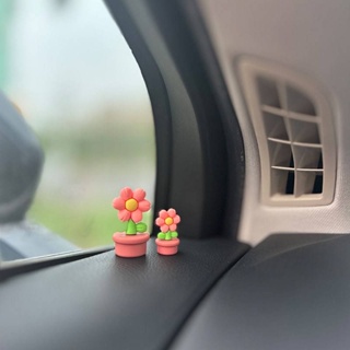 Cute Little Red Flower Car Center Console Window Decoration Girl Car Interior Decoration Creative Personality Beautiful Car Supplies 8DtK