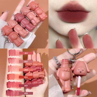 6 Colors Classic Rose Sexy Silk Smooth Lip Glaze/Waterproof Anti Sweat Long Lasting Lip Gloss/Classic Keychain Lipstick