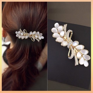 Nieuwe Koreaanse Oog Witte Kat Zirkoon Lente Haar Clip Parel Strik Boutique Legering Top Clip Elegante Vrouwen Mode Haar Sieraden