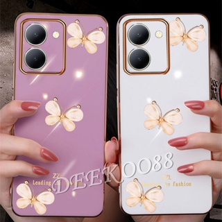 เคสโทรศัพท์มือถือ ลายผีเสื้อน่ารัก 3D สําหรับ VIVO Y36 V27 Y02A X90 Pro iQOO Z7 Z7x 5G 4G 2023 VIVOY36 VIVOV27