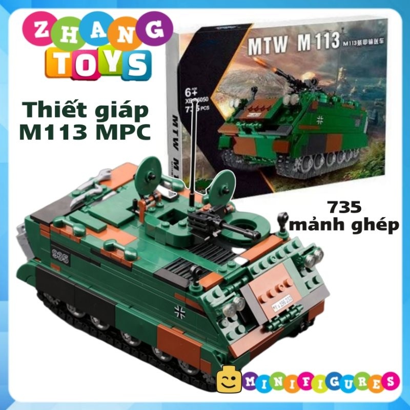 ของเล ่ นปริศนารถเกราะรถ M113 ประกอบรวม 735 ชิ ้ น Minifigures Xingbao 06050 XB06050