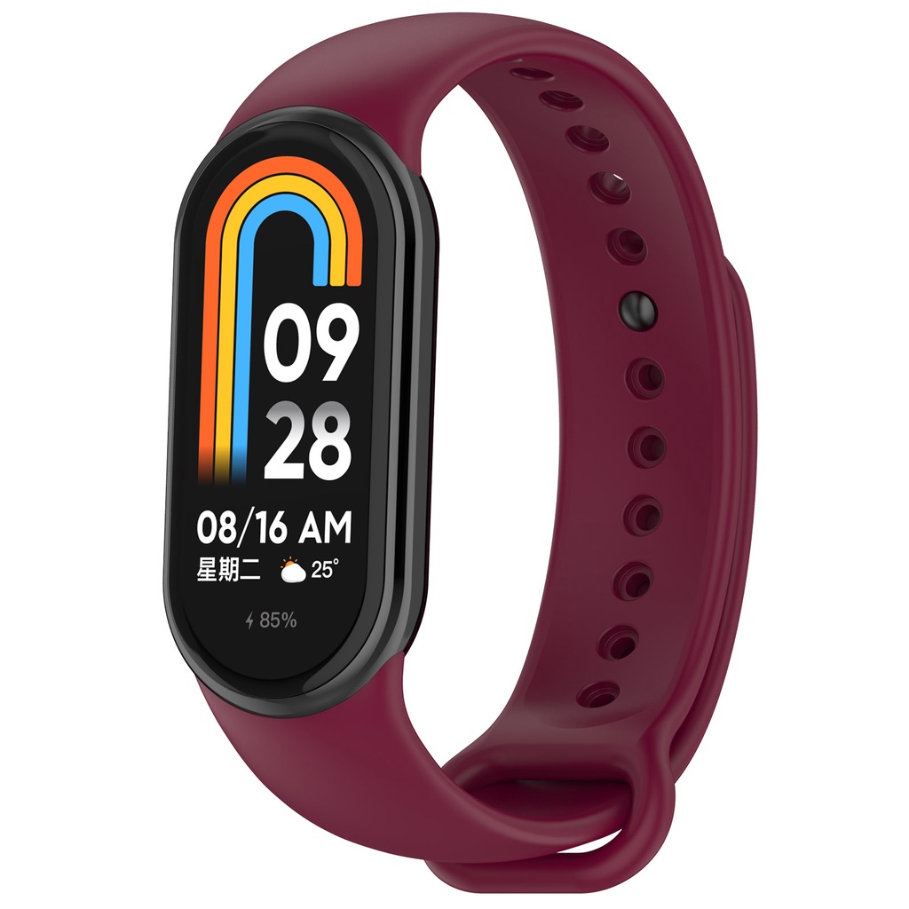 สายรัดเปลี่ยนสายรัดซิลิโคนสีสันสดใสสําหรับ Xiaomi MiBand 8 9 MiBand 8 9 Tracker Band Strap สายนาฬิกา