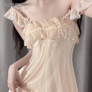 Taurus307 Nightgown แขนกุดแฟชั่นสไตล์เจ้าหญิงหวานนุ่มสบายผู้หญิงชุดราตรีสำหรับฤดูใบไม้ผลิฤดูร้อน