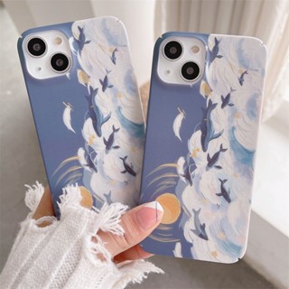 Cartoon Cloud Fish Group Phone Case for Iphone13 14/12/11 Frosted Hard Case XR Drop-Resistant