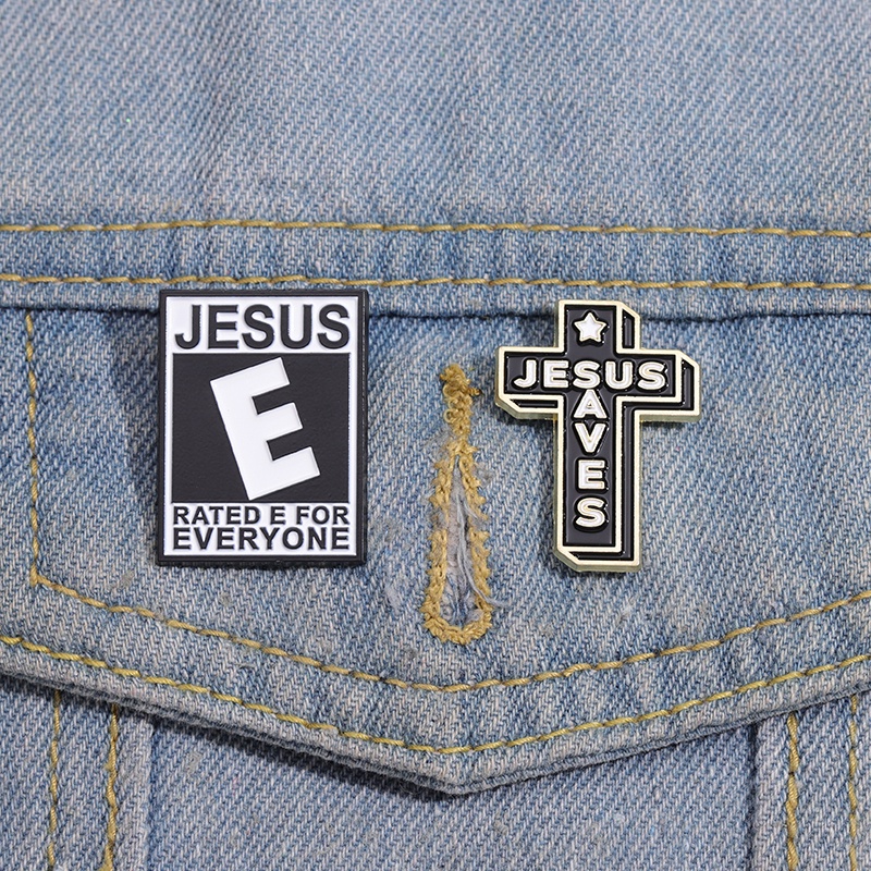 เข็มกลัดโลหะ รูปไม้กางเขนพระเยซู I Love Jesus แบบสร้างสรรค์ เหมาะกับของขวัญ สําหรับเพื่อน