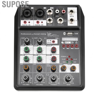 Supose Mini 4 Channel Audio Mixer Portable  Mixing Console USB Interface  Input 5V PC Recording Singing for Home