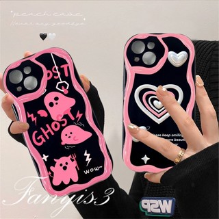 เคสโทรศัพท์มือถือ TPU นิ่ม ขอบโค้ง ลายปีศาจ สีดํา ชมพู สําหรับ Realme C53 C55 C35 C33 C30 C30s C25Y C21Y C3 C25 C25s C20 C20A C11 C15 8i 9i 5 5i 5s 6i Narzo 50i 50A Prime