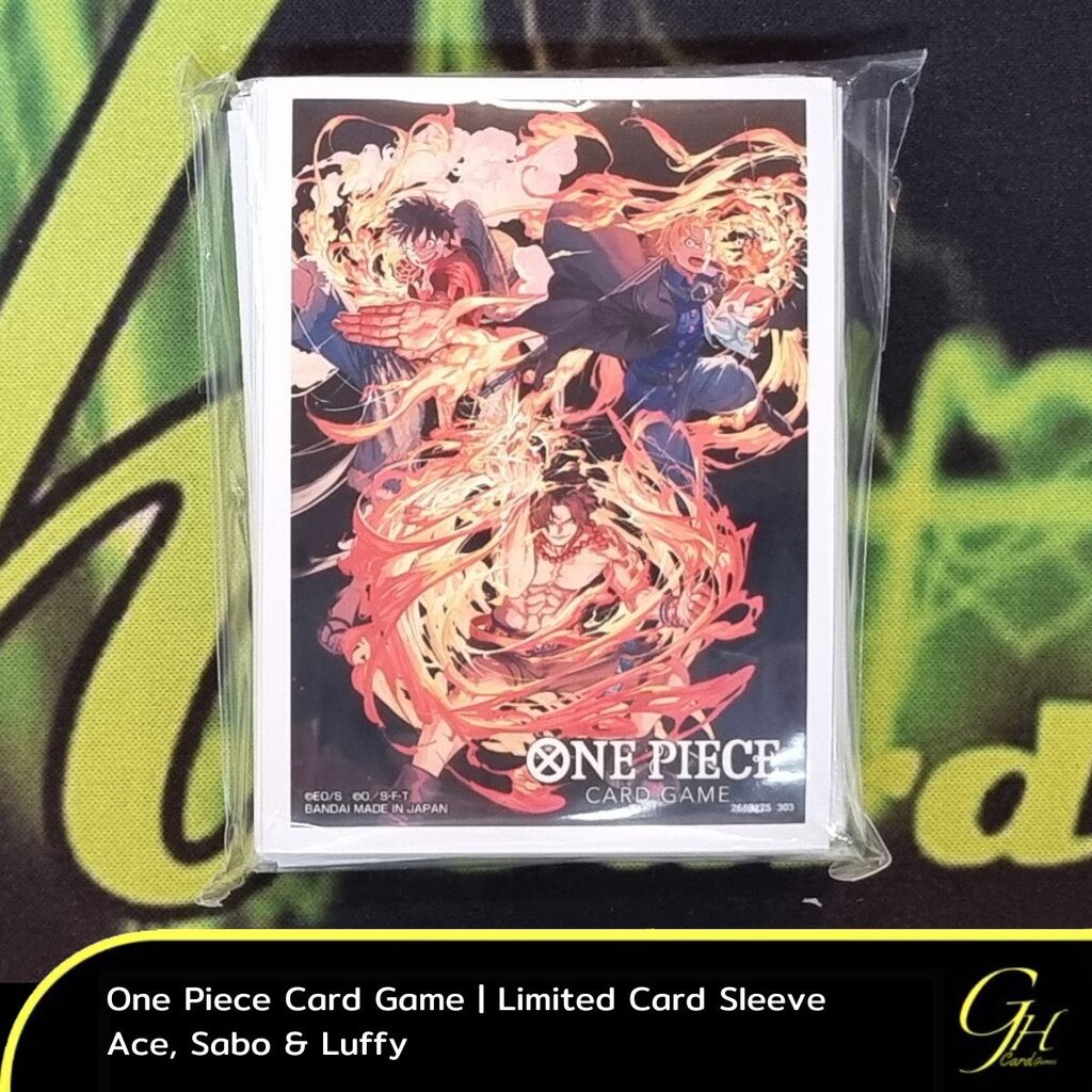 One Piece Card Game [SleeveLMT-02] One Piece Card Sleeve - Official Card Sleeve Limited Ace, Sabo &amp; Luffy