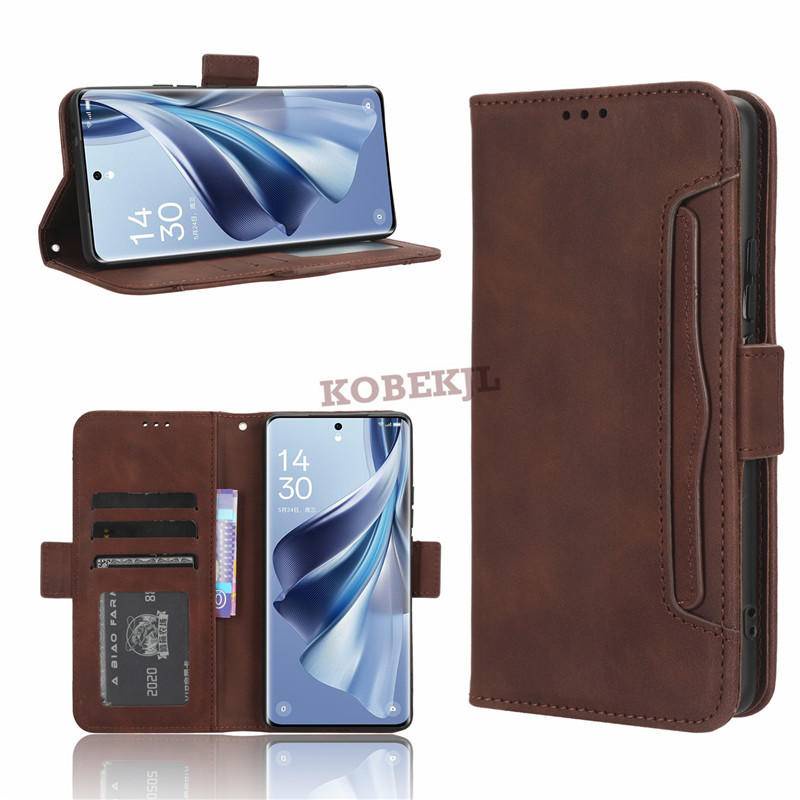 OPPO Reno 10 Pro Plus 8Z 7Z 6Z 5Z Reno10Pro + Flip Leather Multi-Card Slot Wallet Phone Case Stand H