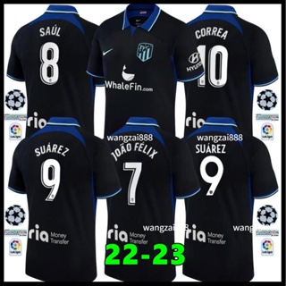 เสื้อกีฬาแขนสั้น ลายทีมชาติฟุตบอล Atletico Madrid AWAY 22-23 2022-23