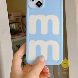 For เคสไอโฟน 14 Pro Max [Simple Pure Blue] เคส Phone Case For iPhone 14 Pro Max Plus 13 12 Mini 11 For เคสไอโฟน11 Ins Korean Style Retro Classic Couple Shockproof Protective TPU Cover Shell