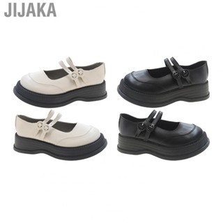 Jijaka Girls Leather Shoes  Vintage Leather Shoes Thick Soled Adjustable  for Female for Girls