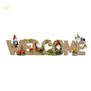 King ฟิกเกอร์เรซิ่น รูปตัวอักษร Welcome สไตล์โมเดิร์น สําหรับตกแต่งบ้าน