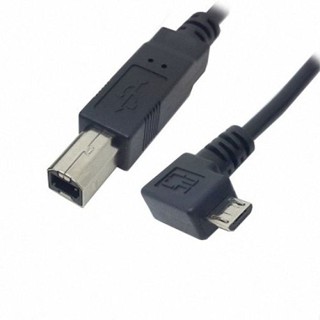 Xiwai สายเคเบิลฮาร์ดดิสก์ มุมซ้าย 90 องศา Micro USB OTG เป็นเครื่องพิมพ์ B Type มาตรฐาน 60 ซม.