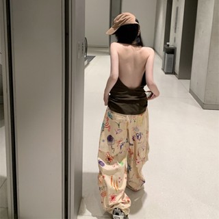 เสื้อสายเดี่ยวเซ็กซี่ ทรงหลวม แบบเรียบง่าย แฟชั่นฤดูร้อน