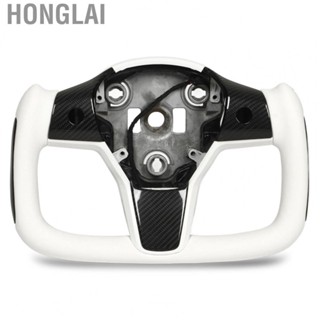 Honglai Car Steering Wheel  Heated Exquisite Appearance Comfortable Grasp Driving Steering Wheel with Bright Carbon Fiber Trims for Vehicle