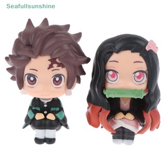 Seaf&gt; โมเดลฟิกเกอร์ PVC อนิเมะดาบพิฆาตอสูร Kamado Tanjirou Kawaii 7 ซม.