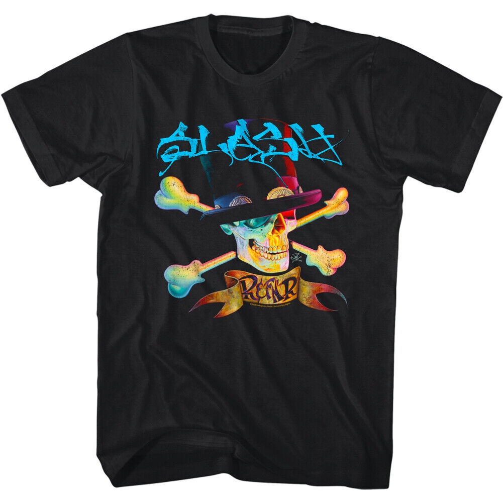 หยิน1  [100% Cotton] เสื้อยืดลําลอง แขนสั้น พิมพ์ลาย Slash Debut Album Cover 's RFnR Rock Guitar Mer