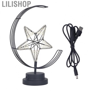 Lilishop Iron Art Star Lamp  USB Power Supply  Table Lamp Exquisite Workmanship Winding Cotton Thread Beautiful Appearance  for Study