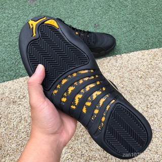 Cn3g 2022 New Air Jordan 12 Retro High "Black Taxi" Black gold AJ12 รองเท้าบาสเก็ตบอล CT8013-071 DHIW