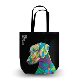 Se-ed (ซีเอ็ด) : DPA-กระเป๋ากระสอบสาน : Dog Pop Art PP Woven Tote bag/BK-43Wx45Hx15S cm.