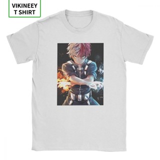 เสื้อยืดแขนสั้น ผ้าฝ้าย 100 ขนาดใหญ่ พิมพ์ลายอนิเมะ My Hero Academia Todoroki Bnha สไตล์ฮิปฮอป สําหรับผู้ชาย