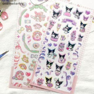 Onem สติกเกอร์เลเซอร์ใส ลายการ์ตูน Kuromi Melody น่ารัก สําหรับตกแต่งการ์ด ของขวัญ DIY 1 แพ็ก