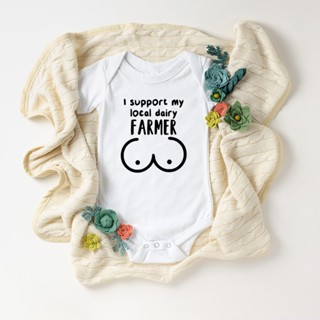 Baby Statement Onesies - I Support Local Dairy Farmer G0QF ผลิตภัณฑ์ดูแลเด็กทารก