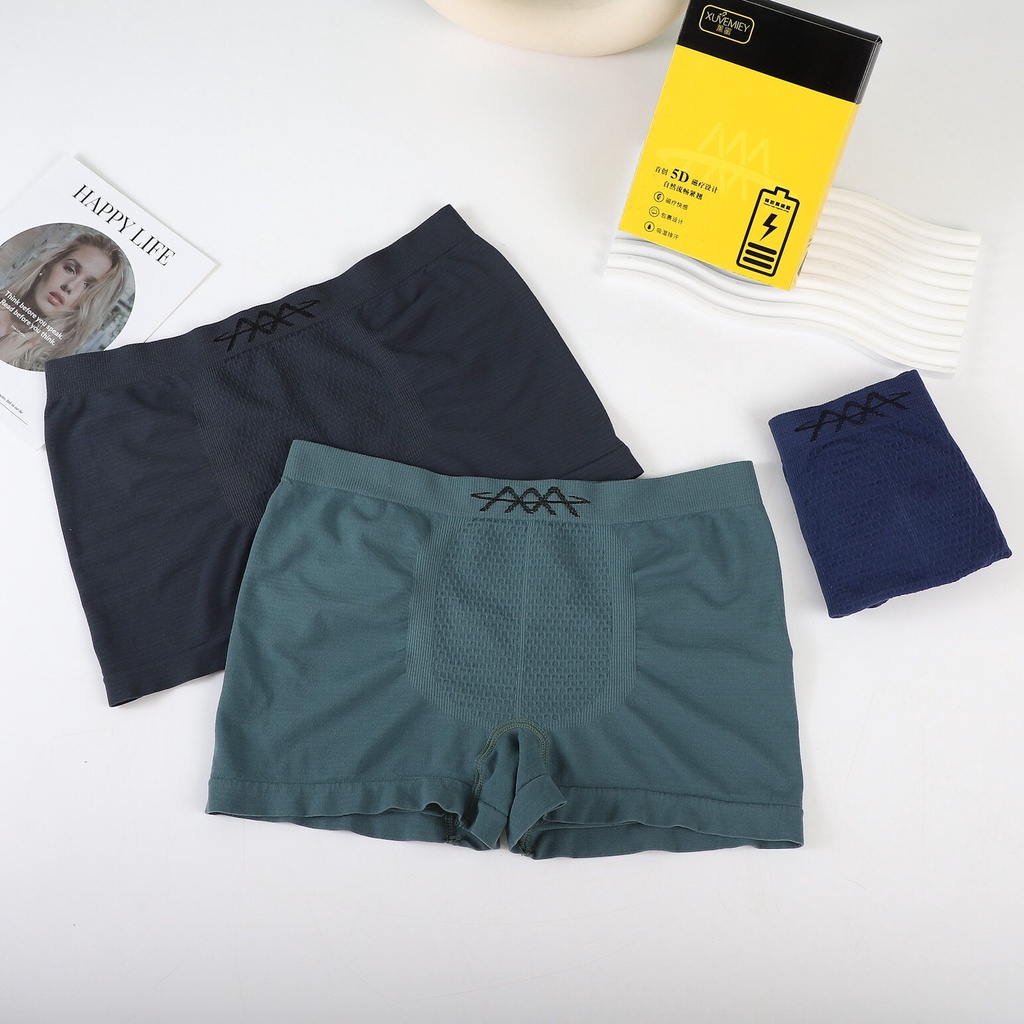 MNO.9 Boxer Briefs 5DM กางเกงใน ผู้ชาย ผ้ายืด ฟรีไซส์ มีให้เลือ3สี กระชับเป้า ยืดได้26-38นิ้ว