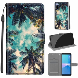 เคสโทรศัพท์หนัง PU ฝาพับ ลายผีเสื้อ พร้อมช่องใส่บัตร และสายคล้อง สําหรับ Sony Xperia 10 III Xperia10 3