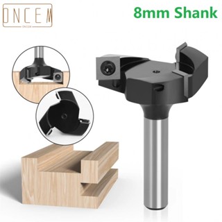 【ONCEMOREAGAIN】Shank Planing Bit Suitable For Woods 1PCS 3 Flutes Wood Cnc Router 45# Steel 8mm