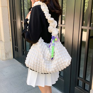 Carlyning Style Cozy Soft M Womens Bag Jennie Cos Cloud Bag กระเป๋าสะพายไหล่ ผ้าฝ้าย แบบนิ่ม ขนาดใหญ่ จุของได้เยอะ ลายก้อนเมฆ แฟชั่นสําหรับสตรี