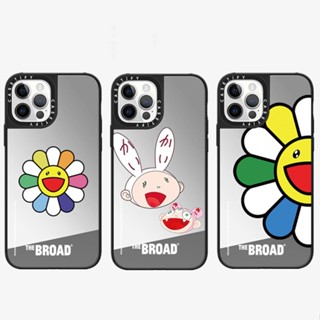 ของแท้ CASETiFY เคสโทรศัพท์มือถือแบบแข็ง ชุบกระจก ลายดอกทานตะวัน Murakami Takashi สําหรับ iPhone 14 14Pro 11 12 13 Pro Max