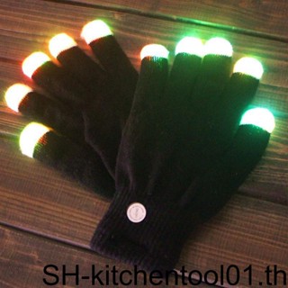 ถุงมือคริสต์มาส มีไฟกระพริบ LED 1 คู่