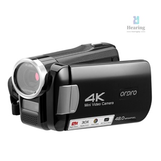 Ordro AC2 4K กล้องบันทึกวิดีโอดิจิทัล DV 48MP ซูมได้ 30X IR เวอร์ชั่นกลางคืน หน้าจอสัมผัส IPS 3.0 นิ้ว พร้อมกล้อง 6.5