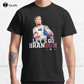 เสื้อยืด พิมพ์ลาย LetS Go Brandon Funny Talladega สไตล์คลาสสิก ขนาดใหญ่ สําหรับผู้ชาย และผู้หญิง