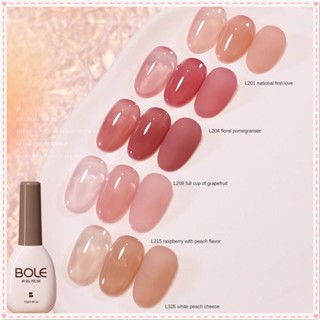 Bole Ice เจลทาเล็บโปร่งใสเยลลี่นู้ดสีชมพูถั่ววางแป้ง Blusher ฤดูใบไม้ผลิฤดูร้อน Uv Led กาวส่องไฟเล็บสำหรับร้านเล็บ 12g JOYFEEL