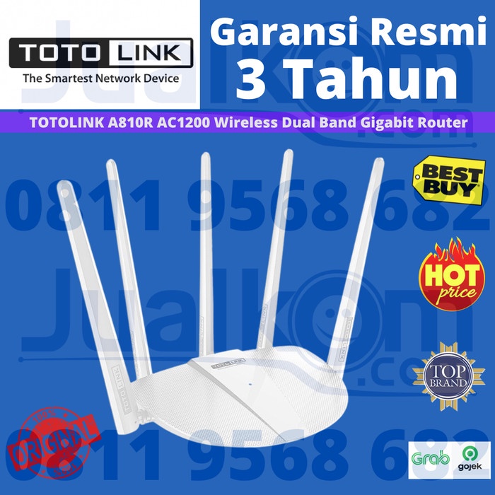 TOTOLINK A810R AC1200 เราเตอร์ไร้สาย Dual Band Gigabit