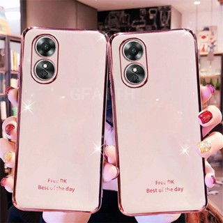 เคส OPPO Reno8 T 5G A78 A17 A17k Reno 8 Pro 5G 8T 8Z 7 Z 7Z A57 2022 A77s เคสโทรศัพท์ ใหม่ หรูหรา เรียบง่าย สีพื้น รวมทุกอย่าง วิบวับ ชุบไฟฟ้า Softcase กันตก