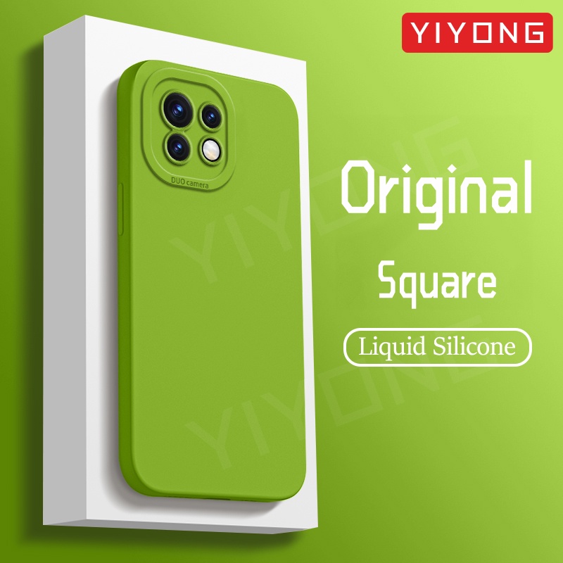 Mi11 Lite กรณี YIYONG สแควร์ซิลิโคนเหลวสําหรับ Xiaomi Mi 11 12 Pro 12X 12T Xiomi Mi12 Mi12X Mi12T เคสโทรศัพท์