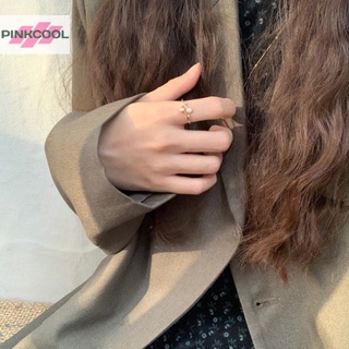 Pinkcool แหวนนิ้วมือ รูปดอกทิวลิปน่ารัก ประดับเพทาย สีทอง ปรับได้ โรแมนติก เครื่องประดับแฟชั่น สําหรับผู้หญิง ของขวัญ ปาร์ตี้