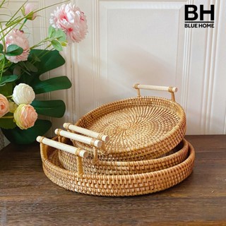 (BH) ถาดหวาย ทรงกลม ป้องกันการเสียรูป สําหรับใส่ผลไม้