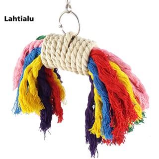 Lahtialu เชือกผ้าฝ้าย สีสันสดใส สําหรับสัตว์เลี้ยง นกแก้ว เคี้ยว ปีนเขา กัด แขวนตกแต่งกรง